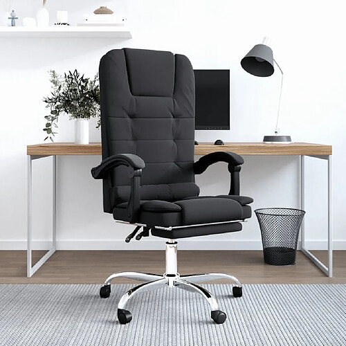 vidaXL Fauteuil de massage inclinable de bureau Noir Similicuir