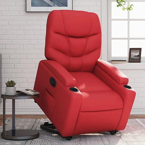 vidaXL Fauteuil inclinable Rouge Similicuir