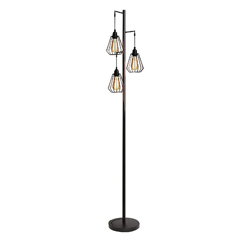 NETTLIFE Lampadaire Salon Lampadaire Vintage Noir - Vintage E27 Design Lampadaire Industriel 163CM Métal Chambre Lampadaire