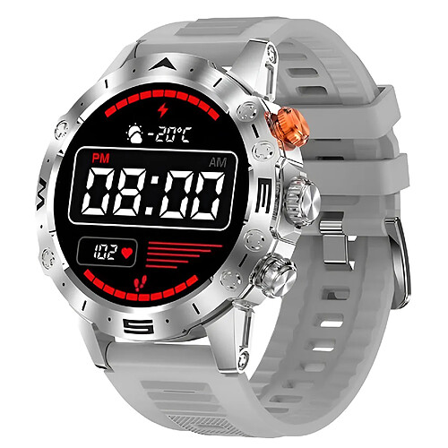 Hoco Hoko Montre connectée Bluetooth Sport Boitier Antichoc Etanche IP68 Y20 Argent