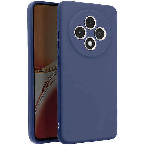 Avizar Coque pour Oppo Reno 12F Silicone Souple Mate Bleu Nuit