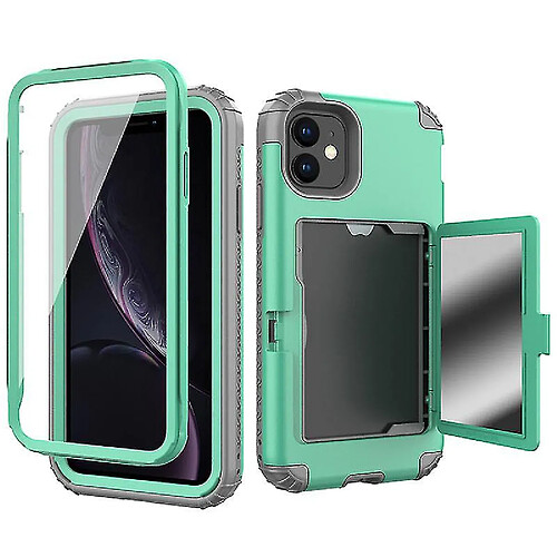 Universal Étui de téléphone mobile YH-FLIP avec miroir de maquillage, adapté à l'étui de téléphone mobile anti-décompte de la série Samsung (Green Mint)