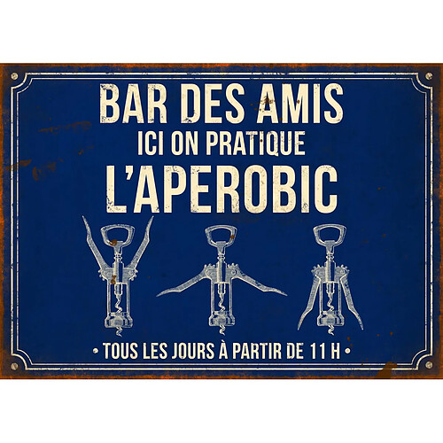 Antic Line Creations Plaque en métal humour 21 x 15 cm Bar des amis....