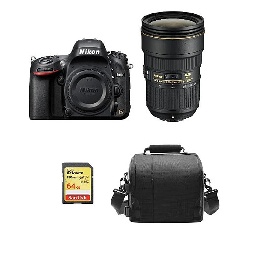 NIKON D610 + AF-S 24-70MM F2.8E ED VR + 64GB SD card + camera Bag