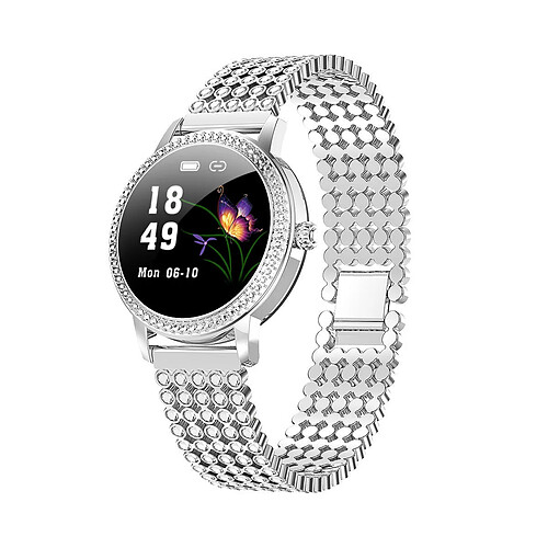 Chrono Montre Connectée pour Femmes Homme, Etanche IP68,Podomètre, Rappel Intelligent, Surveillance De La Santé pour Android iOS-Argent1