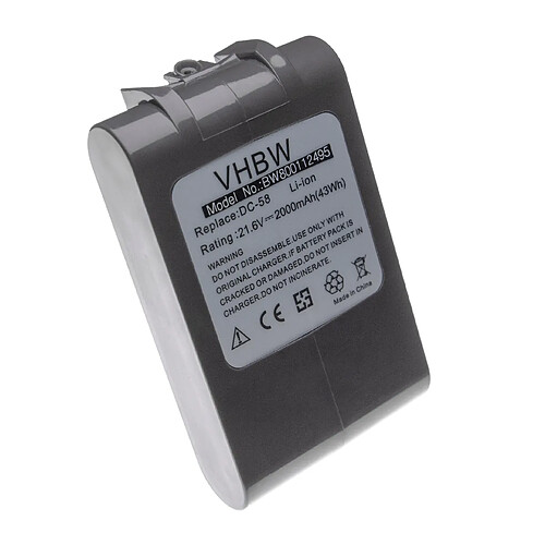 vhbw batterie remplace Dyson 205794-01/04, 61034-01, 61034-03, 62350-07/02 pour aspirateur Home Cleaner (2000mAh, 21,6V, Li-Ion)