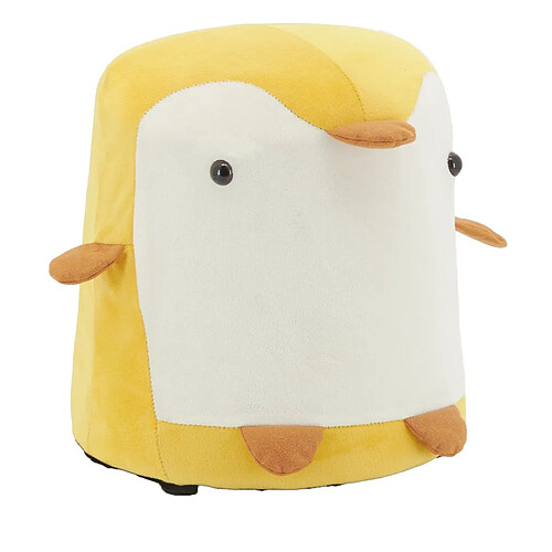 Aubry Gaspard Pouf Pingouin en velours jaune.