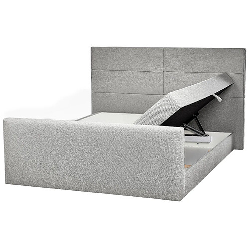 Beliani Lit boxspring en tissu 180 x 200 cm gris clair ARISTOCRAT