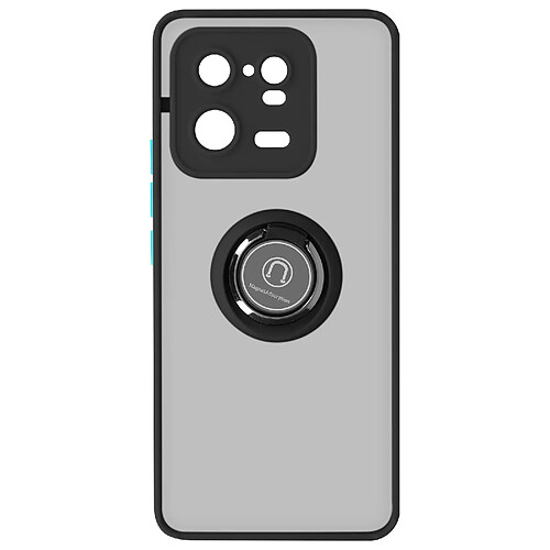 Avizar Coque pour Xiaomi 13 Pro Bi-matière Bague Métallique Support Vidéo Ringip Noir