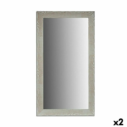 Gift Decor Miroir mural Bois Blanc verre (75 x 136 x 1,5 cm) (2 Unités)