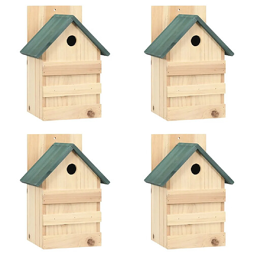 vidaXL Nichoirs 4 pcs 23x19x33 cm Bois de sapin