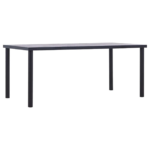 vidaXL Table à manger Noir et gris béton 180x90x75 cm MDF