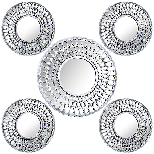 Ensemble de miroirs Alexandra House Living Argenté Plastique 3 x 79 x 48 cm Rond