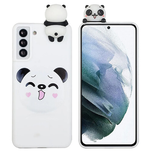 Coque en TPU antichoc, anti-rayures avec motif mini figurine Panda souriant pour votre Samsung Galaxy S22 5G