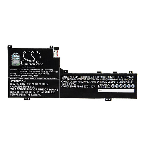 vhbw Batterie compatible avec Lenovo Yoga S740 14 ordinateur portable Notebook (3950mAh, 15.36V, Li-polymère)