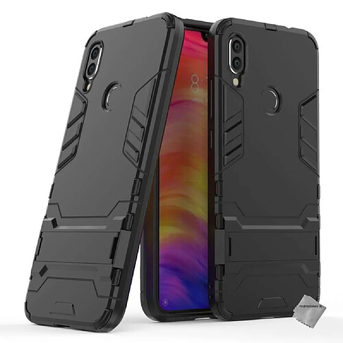 Htdmobiles Coque rigide anti choc pour Xiaomi Redmi Note 7 + film ecran - NOIR