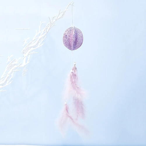 Wewoo 2 PCS Girl Powder Feather Bubble Pendentif Creative Décoration d'arbre de Noël balle ronde