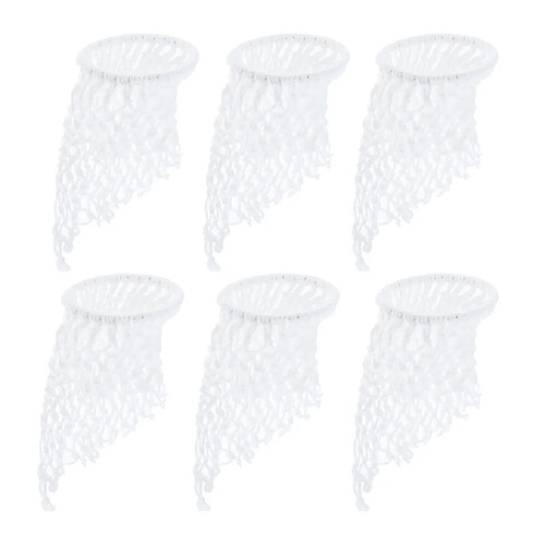 6pcs / set billard table de billard en filet de coton sacs de filet nets poches accessoire blanc 2