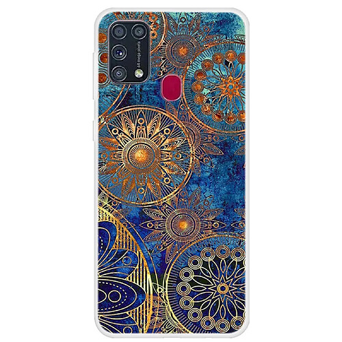 Coque en TPU impression de motifs souple fleur d'or pour votre Samsung Galaxy M31