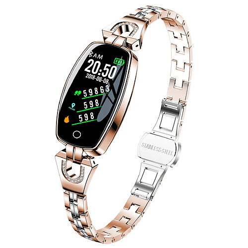 Universal Bracelet Femme Bracelet Tension artérielle Surveillance du rythme cardiaque Tracker de fitness IP67 Imperméable Smart Band Femme Smartwatch | Smartwatch (Or)