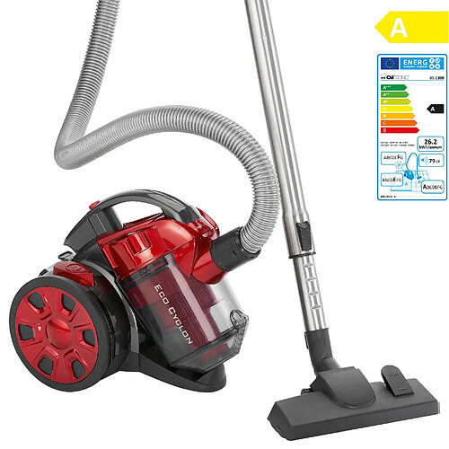 Aspirateur Cyclonique sans Sac, filtre HEPA, Classe Énergétique A, 700, Rouge, Clatronic, BS 1308