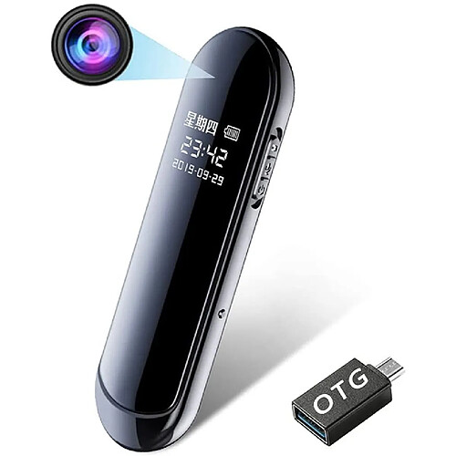 Chrono Mini Caméras De Surveillance De Sécurité Cachée Caméra Espion,Portable Full HD 1080P Petite Caméra pour La Maison Voiture Nanny Caméra,Compacte Caméra Espion 160° Grand Angle- 32 GB(Noir)