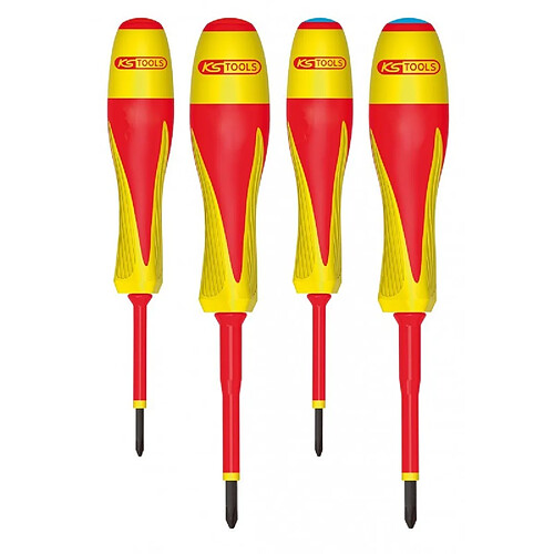 KS TOOLS 922.6228 Jeux de tournevis bi-matière isolés 1000V pour borniers électriques 4pcs