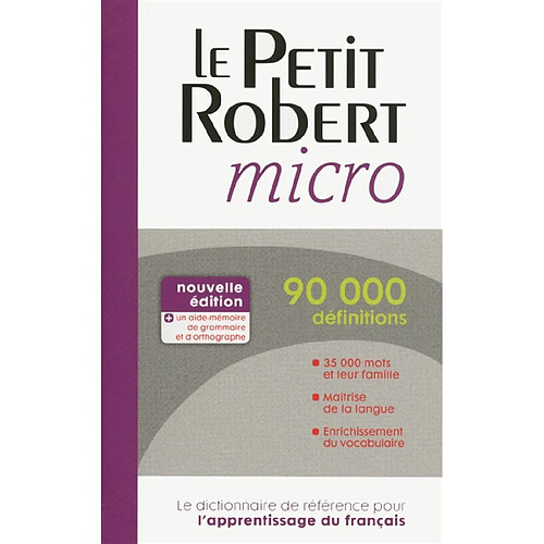 Le Petit Robert micro : dictionnaire d'apprentissage de la langue française · Occasion