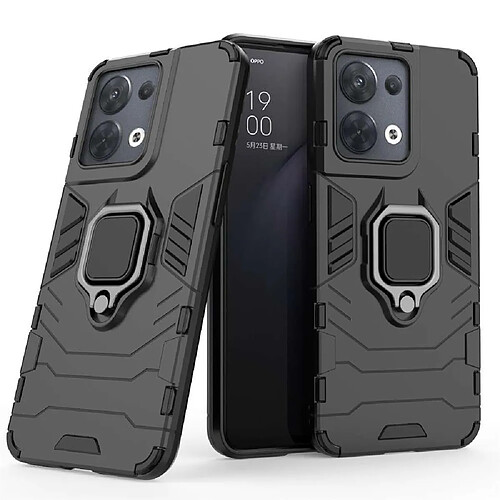 Htdmobiles Coque pour Oppo Reno 8 5G - housse etui rigide anti choc + verre trempe - NOIR