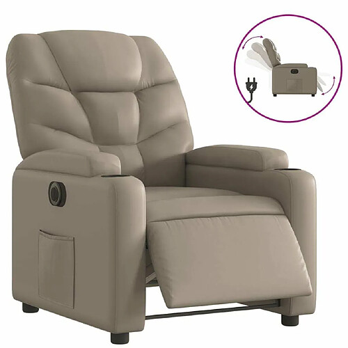 Maison Chic Fauteuil Relax pour salon, Fauteuil inclinable électrique Cappuccino Similicuir -GKD10490