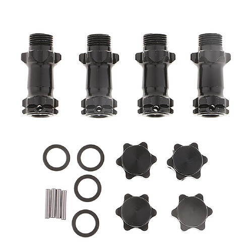 Métal 17mm Hex Hub 30mm Extension Adaptateur Plus long Combiner pour voiture RC Noir