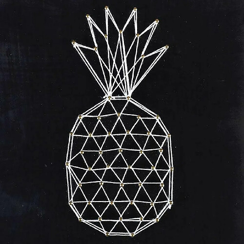 Graines Creatives Coffret String Art - Tableau noir Ananas art filaire 22 x 22 cm