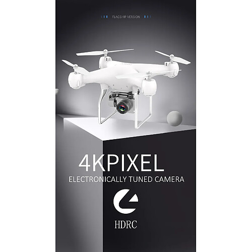 Universal Double HD 4K RC Drone Quadcopter Drone et Caméra GPS WiFi Photographie aérienne grand angle Jouet télécommandé à longue durée de vie | RC Helicopter(blanche)