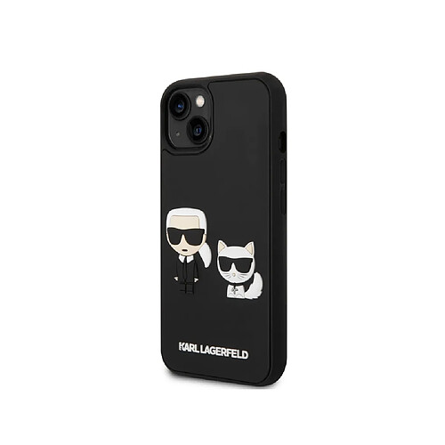 Karl Lagerfeld Coque pour Apple iPhone 14 Plus 3D Rubber Karl & Choupette Noir