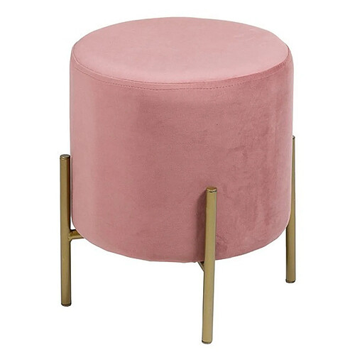 Totalcadeau Tabouret en métal velours et pin (35 x 35 x 42 cm) - Tabouret pour maison et bureau design Couleur - Gris pas cher