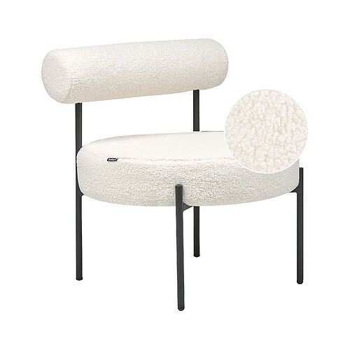 Beliani Fauteuil ALPHA Bouclé Blanc