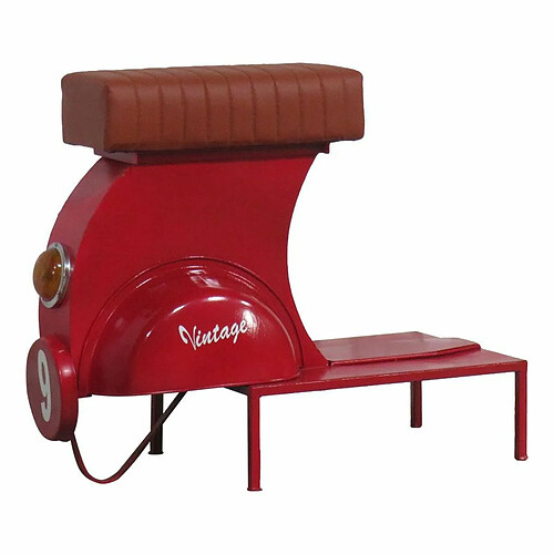 Tabouret Alexandra House Living Rouge PVC Cuir Fer 50 x 75 x 95 cm Moto