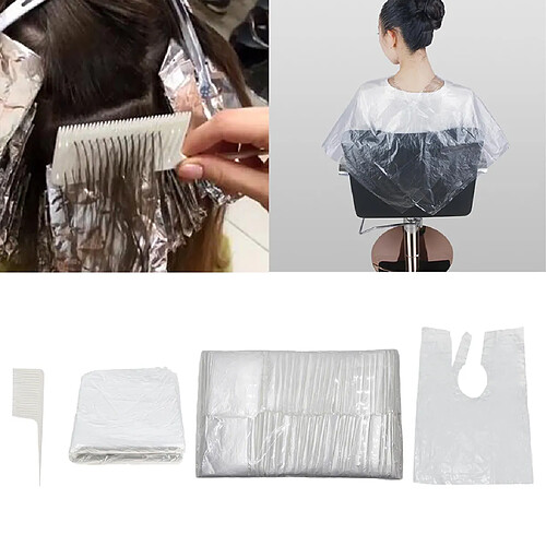 200 Pièces Imperméable à L'eau Jetable Coupe De Cheveux Capes Robes Tablier De Coiffeur Et Peigne