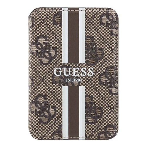 Guess Maroquinerie Guess Porte-cartes avec Fixation Magnétique Stripes Magsafe Marron