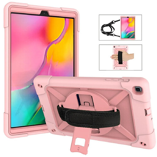 Wewoo Housse Coque Pour Galaxy Tab A 10.1 2019 T510 Silicone de couleur contrastée + PC Combinaison avec support Rose Gold