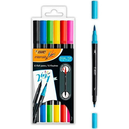 Feutres Bic 989694 Noir (6 Unités)