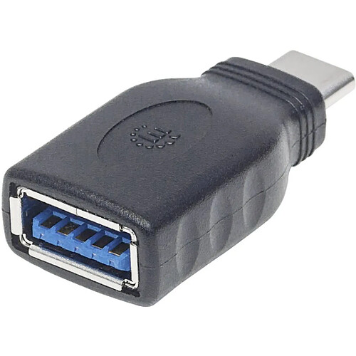 Arte Video Manhattan USB Adaptateur [1x USB 3.1 mâle type C - 1x USB 3.1 femelle type A] Adapter USB-C Stecker auf USB A Buchse USB 3.1, Gen 1 5 Gbps schwarz