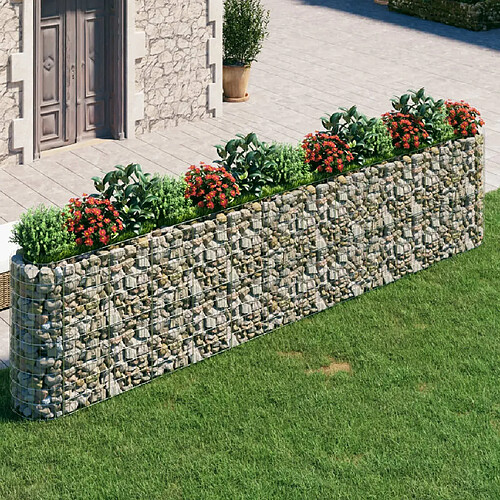 vidaXL Lit surélevé à gabion Fer galvanisé 470x50x100 cm