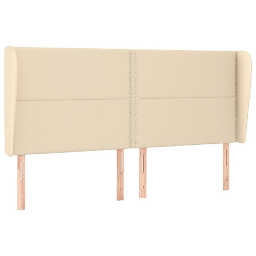 Maison Chic Tête de lit moderne avec oreilles pour chambre - Décoration de lit Crème 163x23x118/128 cm Tissu -MN34084