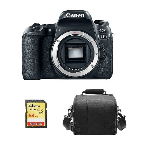 CANON EOS 77D Body + 64GB SD card + camera Bag