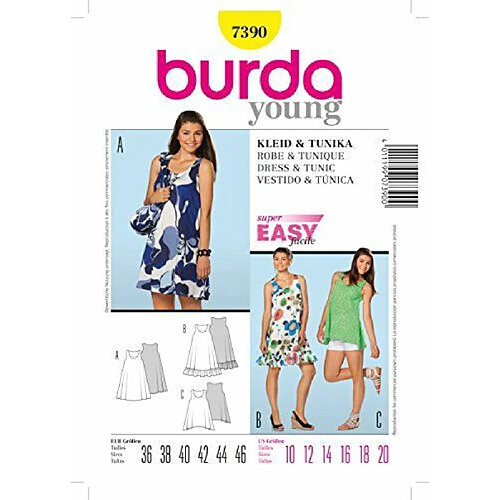 Burda B7390 Patron de Couture Robe et Tunique 19 x 13 cm