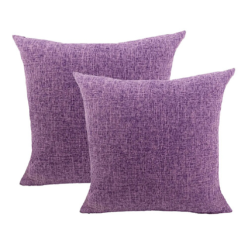 set 2 coton lin jeter taille taie d'oreiller housse canapé voiture décor violet