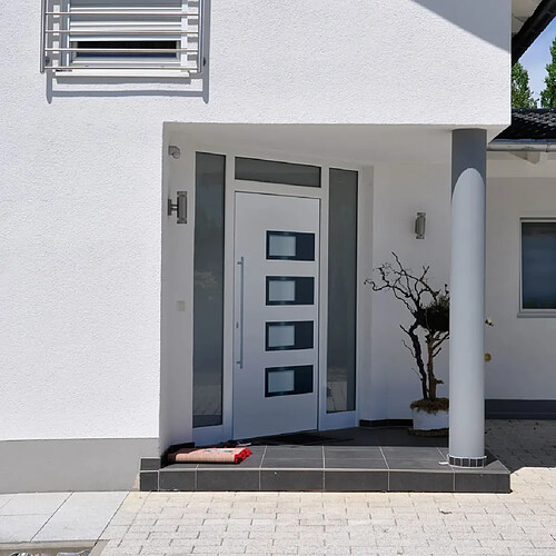 vidaXL Porte d'entrée Blanc 100x210 cm Aluminium et PVC