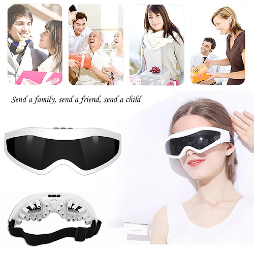 Masseur oculaire électrique Vibration magnétique Yeux Relaxation Lunettes anti-âge - blanc