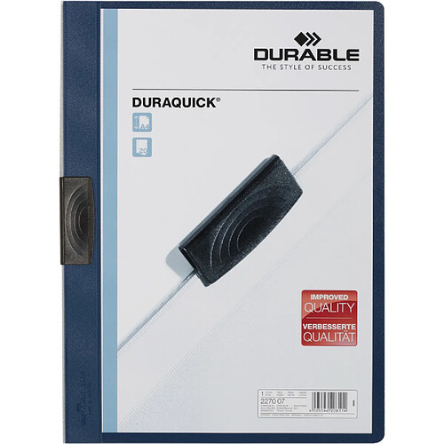 DURABLE Chemise à clip DURAQUICK, A4, bleu foncé ()